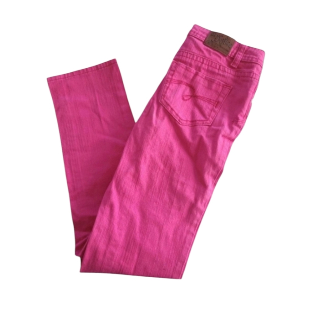 Justice NWOT Stretch Pink Straight Leg Denim Premium Jeans Size 12 Regular Girls